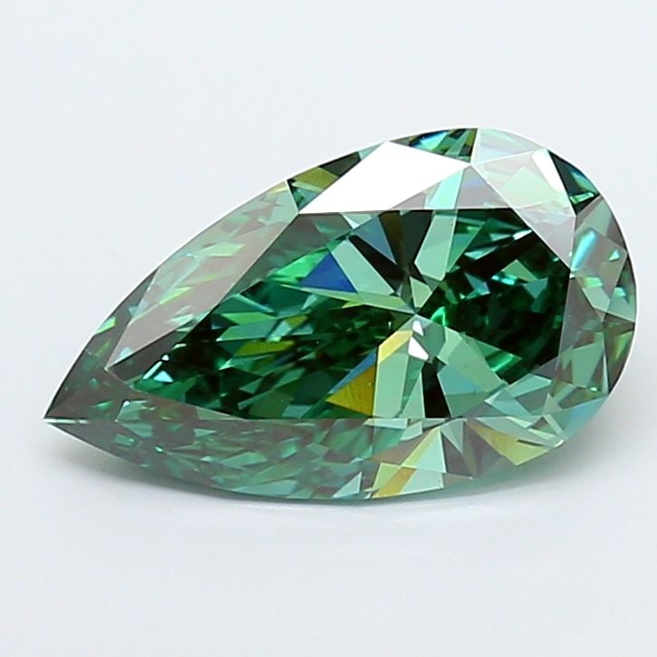 Loose Diamond - PEAR 4.09ct Fancy Vivid Green VS1: Loose Diamond - PEAR 4.09ct Fancy Vivid Green VS1 Source: This is a real non-mined Diamond that has been grown in a lab Shape: PEAR Carats: 4.09 Color: Fancy Vivid Green Certification: IGI Video: