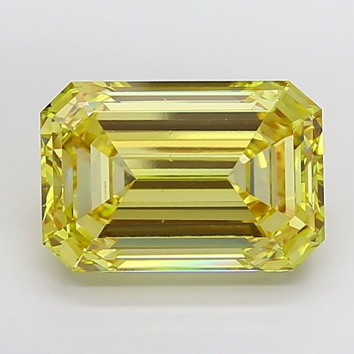 Loose Diamond - EMERALD 13.49ct Fancy Intense Yellow VS2: Loose Diamond - EMERALD 13.49ct Fancy Intense Yellow VS2 Source: This is a real non-mined Diamond that has been grown in a lab Shape: EMERALD Carats: 13.49 Color: Fancy Intense Yellow Certification: I