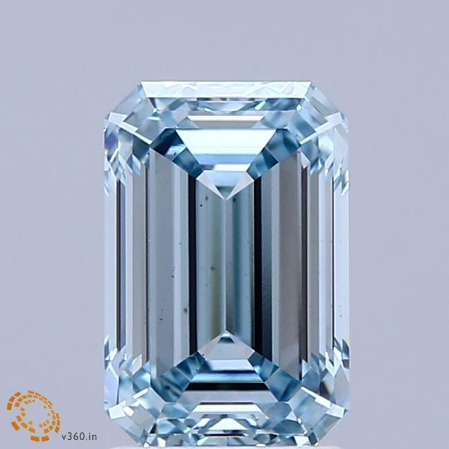 Loose Diamond - EMERALD 2.06ct Fancy Intense Greenish Blue VS1: Loose Diamond - EMERALD 2.06ct Fancy Intense Greenish Blue VS1 Source: This is a real non-mined Diamond that has been grown in a lab Shape: EMERALD Carats: 2.06 Color: Fancy Intense Greenish Blue Cert