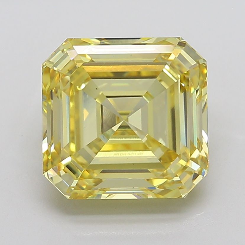 Loose Diamond - ASSCHER 10.09ct Fancy Intense Yellow VS1: Loose Diamond - ASSCHER 10.09ct Fancy Intense Yellow VS1 Source: This is a real non-mined Diamond that has been grown in a lab Shape: ASSCHER Carats: 10.09 Color: Fancy Intense Yellow Certification: I