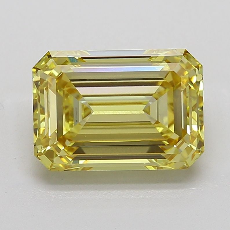 Loose Diamond - EMERALD 6.03ct Fancy Intense Yellow VVS2: Loose Diamond - EMERALD 6.03ct Fancy Intense Yellow VVS2 Source: This is a real non-mined Diamond that has been grown in a lab Shape: EMERALD Carats: 6.03 Color: Fancy Intense Yellow Certification: IG