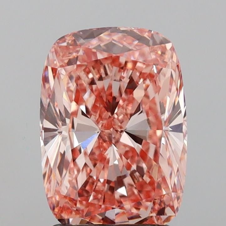 Loose Diamond - CUSHION MODIFIED 2.01ct Fancy Vivid Pink VS1: Loose Diamond - CUSHION MODIFIED 2.01ct Fancy Vivid Pink VS1 Source: This is a real non-mined Diamond that has been grown in a lab Shape: CUSHION MODIFIED Carats: 2.01 Color: Fancy Vivid Pink Certific