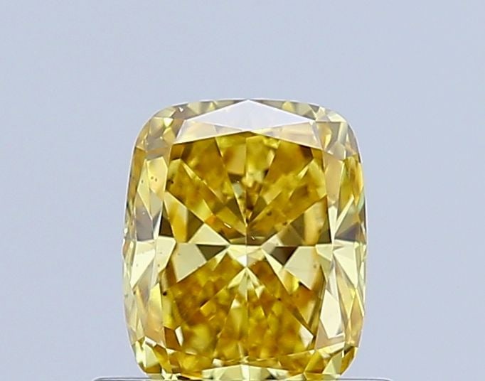 Loose Diamond - CUSHION BRILLIANT 0.64ct Fancy Vivid Yellow VS2: Loose Diamond - CUSHION BRILLIANT 0.64ct Fancy Vivid Yellow VS2 Source: This is a real non-mined Diamond that has been grown in a lab Shape: CUSHION BRILLIANT Carats: 0.64 Color: Fancy Vivid Yellow Ce