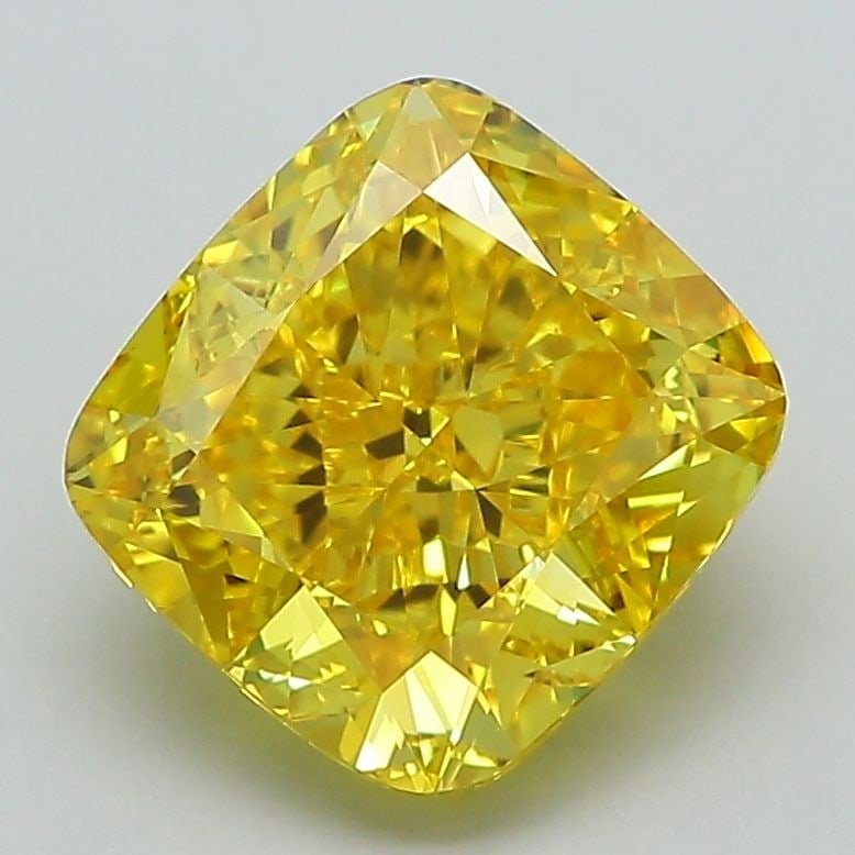 Loose Diamond - CUSHION MODIFIED 2.87ct Fancy Vivid Yellow VVS2: Loose Diamond - CUSHION MODIFIED 2.87ct Fancy Vivid Yellow VVS2 Source: This is a real non-mined Diamond that has been grown in a lab Shape: CUSHION MODIFIED Carats: 2.87 Color: Fancy Vivid Yellow Cer