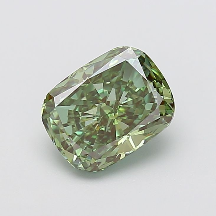 Loose Diamond - CUSHION MODIFIED 2.52ct Fancy Vivid Green VS1: Loose Diamond - CUSHION MODIFIED 2.52ct Fancy Vivid Green VS1 Source: This is a real non-mined Diamond that has been grown in a lab Shape: CUSHION MODIFIED Carats: 2.52 Color: Fancy Vivid Green Certif