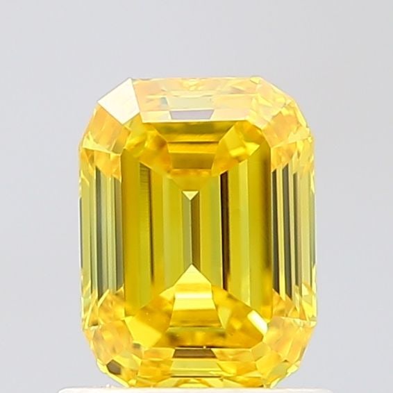 Loose Diamond - EMERALD 1.03ct Fancy Vivid Yellow VVS2: Loose Diamond - EMERALD 1.03ct Fancy Vivid Yellow VVS2 Source: This is a real non-mined Diamond that has been grown in a lab Shape: EMERALD Carats: 1.03 Color: Fancy Vivid Yellow Certification: IGI Vi