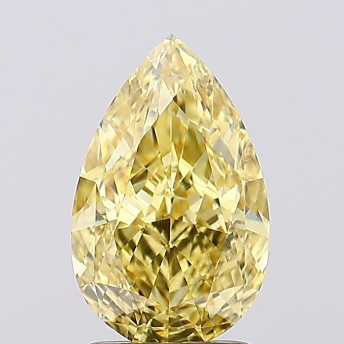 Loose Diamond - PEAR 2.12ct Fancy Vivid Yellow SI1: Loose Diamond - PEAR 2.12ct Fancy Vivid Yellow SI1 Source: This is a real non-mined Diamond that has been grown in a lab Shape: PEAR Carats: 2.12 Color: Fancy Vivid Yellow Certification: IGI Video: