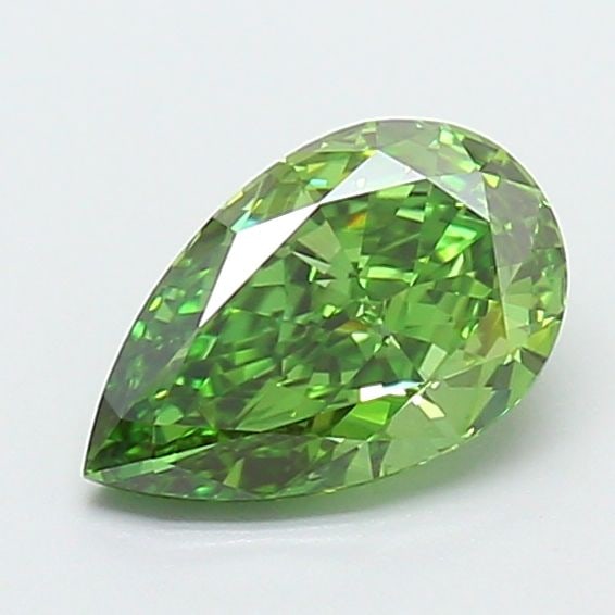 Loose Diamond - PEAR 1.07ct Fancy Vivid Green VVS2: Loose Diamond - PEAR 1.07ct Fancy Vivid Green VVS2 Source: This is a real non-mined Diamond that has been grown in a lab Shape: PEAR Carats: 1.07 Color: Fancy Vivid Green Certification: IGI Video: