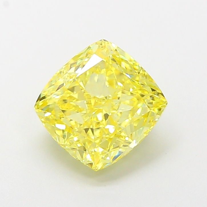 Loose Diamond - CUSHION MODIFIED 2.01ct Fancy Intense Yellow VS1: Loose Diamond - CUSHION MODIFIED 2.01ct Fancy Intense Yellow VS1 Source: This is a real non-mined Diamond that has been grown in a lab Shape: CUSHION MODIFIED Carats: 2.01 Color: Fancy Intense Yellow 
