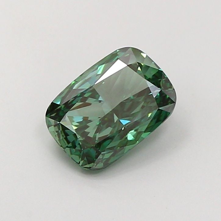 Loose Diamond - CUSHION MODIFIED 1.53ct Fancy Vivid Green VVS2: Loose Diamond - CUSHION MODIFIED 1.53ct Fancy Vivid Green VVS2 Source: This is a real non-mined Diamond that has been grown in a lab Shape: CUSHION MODIFIED Carats: 1.53 Color: Fancy Vivid Green Certi