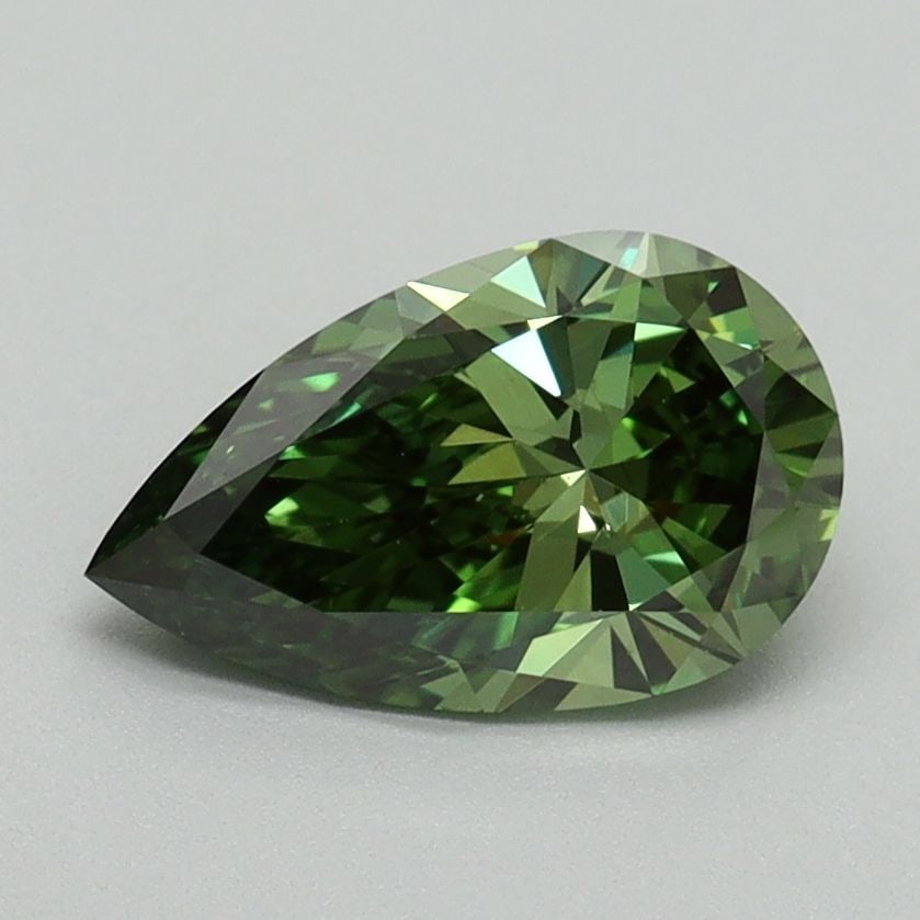 Loose Diamond - PEAR 1.08ct Fancy Vivid Green VS1: Loose Diamond - PEAR 1.08ct Fancy Vivid Green VS1 Source: This is a real non-mined Diamond that has been grown in a lab Shape: PEAR Carats: 1.08 Color: Fancy Vivid Green Certification: IGI Video: