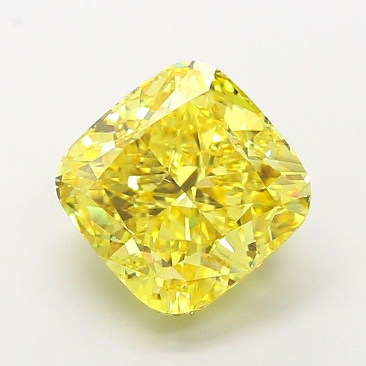 Loose Diamond - CUSHION MODIFIED 5.03ct Fancy Vivid Yellow VS2: Loose Diamond - CUSHION MODIFIED 5.03ct Fancy Vivid Yellow VS2 Source: This is a real non-mined Diamond that has been grown in a lab Shape: CUSHION MODIFIED Carats: 5.03 Color: Fancy Vivid Yellow Cert