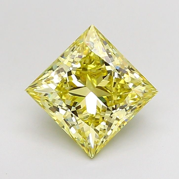 Loose Diamond - PRINCESS 2.57ct Fancy Intense Yellow VS1: Loose Diamond - PRINCESS 2.57ct Fancy Intense Yellow VS1 Source: This is a real non-mined Diamond that has been grown in a lab Shape: PRINCESS Carats: 2.57 Color: Fancy Intense Yellow Certification: I