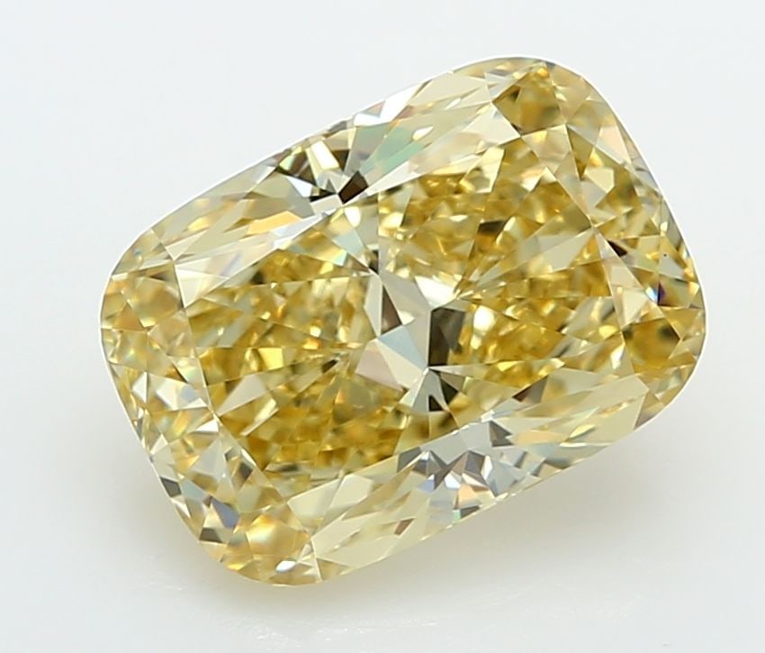 Loose Diamond - CUSHION MODIFIED 5.05ct Fancy Intense Yellow VS1: Loose Diamond - CUSHION MODIFIED 5.05ct Fancy Intense Yellow VS1 Source: This is a real non-mined Diamond that has been grown in a lab Shape: CUSHION MODIFIED Carats: 5.05 Color: Fancy Intense Yellow 