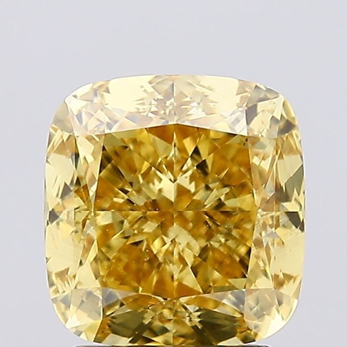 Loose Diamond - CUSHION MODIFIED 2.3ct Fancy Vivid Yellow VS2: Loose Diamond - CUSHION MODIFIED 2.3ct Fancy Vivid Yellow VS2 Source: This is a real non-mined Diamond that has been grown in a lab Shape: CUSHION MODIFIED Carats: 2.3 Color: Fancy Vivid Yellow Certif