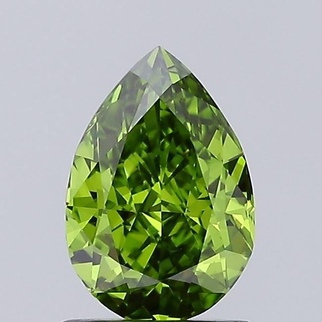 Loose Diamond - PEAR 1.28ct Fancy Vivid Green VVS2: Loose Diamond - PEAR 1.28ct Fancy Vivid Green VVS2 Source: This is a real non-mined Diamond that has been grown in a lab Shape: PEAR Carats: 1.28 Color: Fancy Vivid Green Certification: IGI Video: