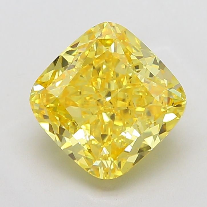 Loose Diamond - CUSHION MODIFIED 5.03ct Fancy Vivid Yellow VS2: Loose Diamond - CUSHION MODIFIED 5.03ct Fancy Vivid Yellow VS2 Source: This is a real non-mined Diamond that has been grown in a lab Shape: CUSHION MODIFIED Carats: 5.03 Color: Fancy Vivid Yellow Cert