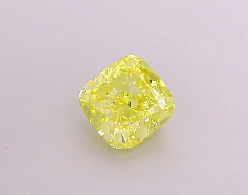 Loose Diamond - CUSHION MODIFIED 1.02ct Fancy Vivid Yellow VS1: Loose Diamond - CUSHION MODIFIED 1.02ct Fancy Vivid Yellow VS1 Source: This is a real non-mined Diamond that has been grown in a lab Shape: CUSHION MODIFIED Carats: 1.02 Color: Fancy Vivid Yellow Cert