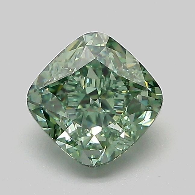 Loose Diamond - CUSHION MODIFIED 1.04ct Fancy Vivid Green VVS2: Loose Diamond - CUSHION MODIFIED 1.04ct Fancy Vivid Green VVS2 Source: This is a real non-mined Diamond that has been grown in a lab Shape: CUSHION MODIFIED Carats: 1.04 Color: Fancy Vivid Green Certi