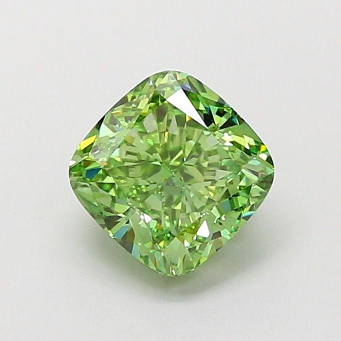 Loose Diamond - CUSHION MODIFIED 2.0ct Fancy Vivid Green VS1: Loose Diamond - CUSHION MODIFIED 2.0ct Fancy Vivid Green VS1 Source: This is a real non-mined Diamond that has been grown in a lab Shape: CUSHION MODIFIED Carats: 2.0 Color: Fancy Vivid Green Certific