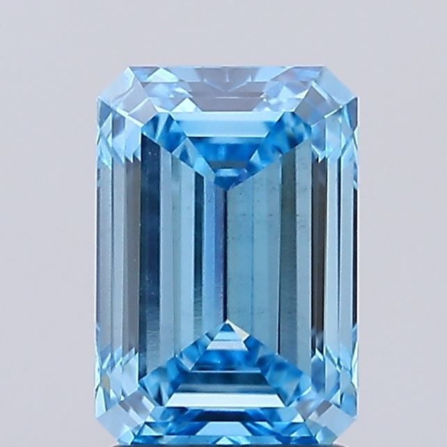 Loose Diamond - EMERALD 2.1ct Fancy Vivid Blue VS2: Loose Diamond - EMERALD 2.1ct Fancy Vivid Blue VS2 Source: This is a real non-mined Diamond that has been grown in a lab Shape: EMERALD Carats: 2.1 Color: Fancy Vivid Blue Certification: IGI Video: