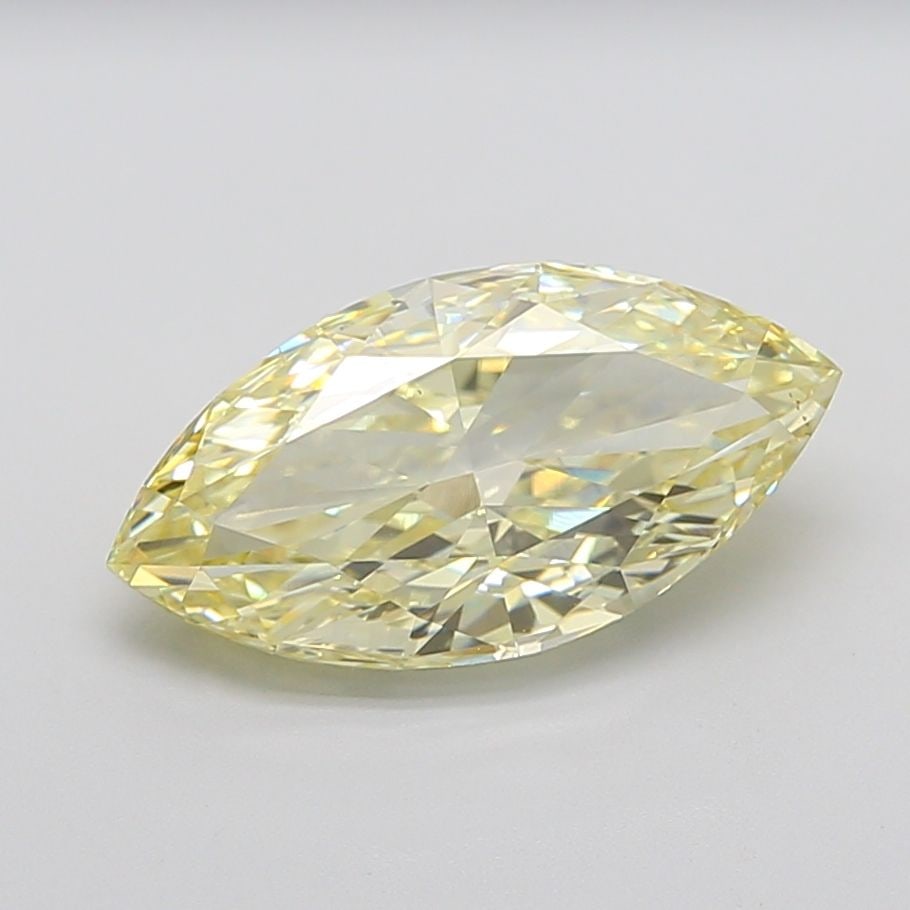 Loose Diamond - MARQUISE 5.25ct Fancy Light Yellow VS2: Loose Diamond - MARQUISE 5.25ct Fancy Light Yellow VS2 Source: This is a real non-mined Diamond that has been grown in a lab Shape: MARQUISE Carats: 5.25 Color: Fancy Light Yellow Certification: IGI V
