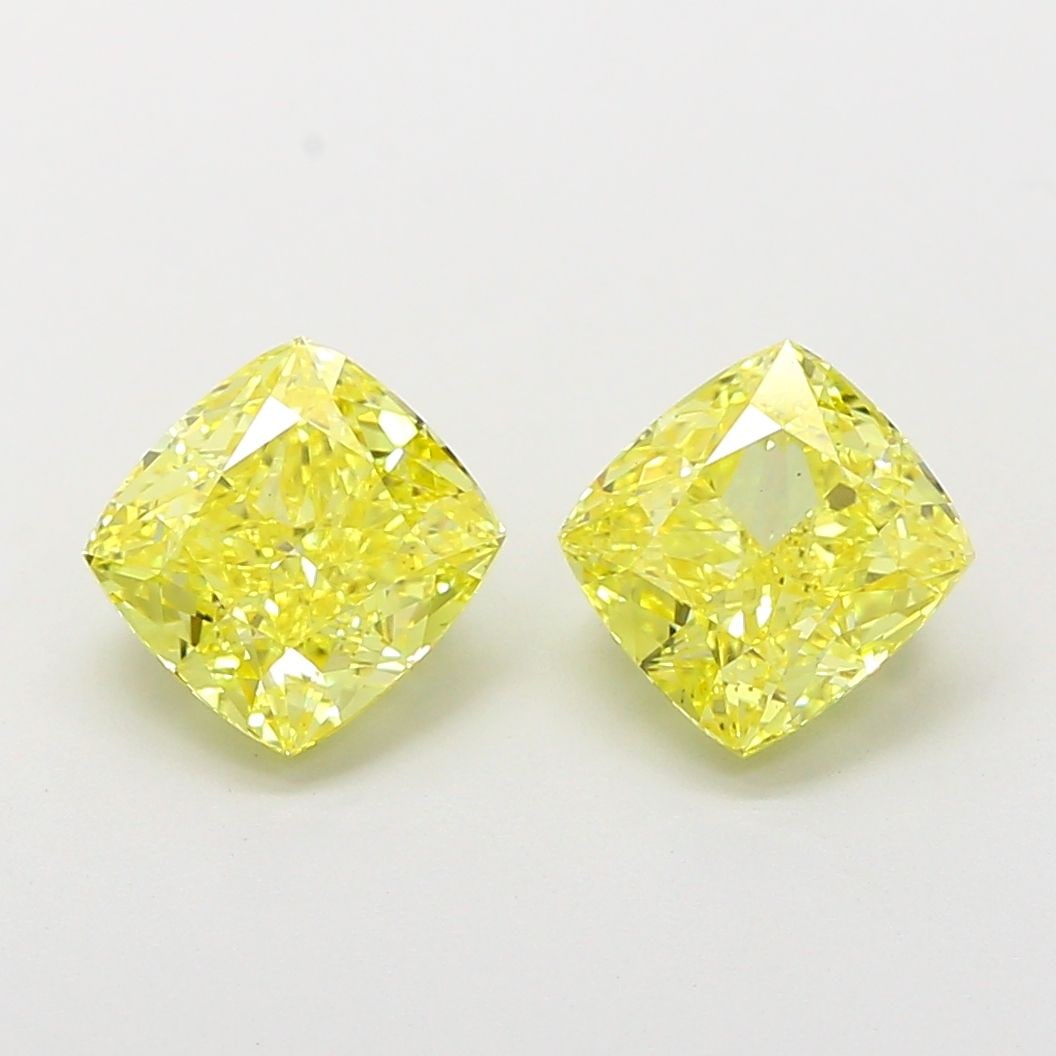 Loose Diamond - CUSHION MODIFIED 2.02ct Fancy Vivid Yellow VS1: Loose Diamond - CUSHION MODIFIED 2.02ct Fancy Vivid Yellow VS1 Source: This is a real non-mined Diamond that has been grown in a lab Shape: CUSHION MODIFIED Carats: 2.02 Color: Fancy Vivid Yellow Cert