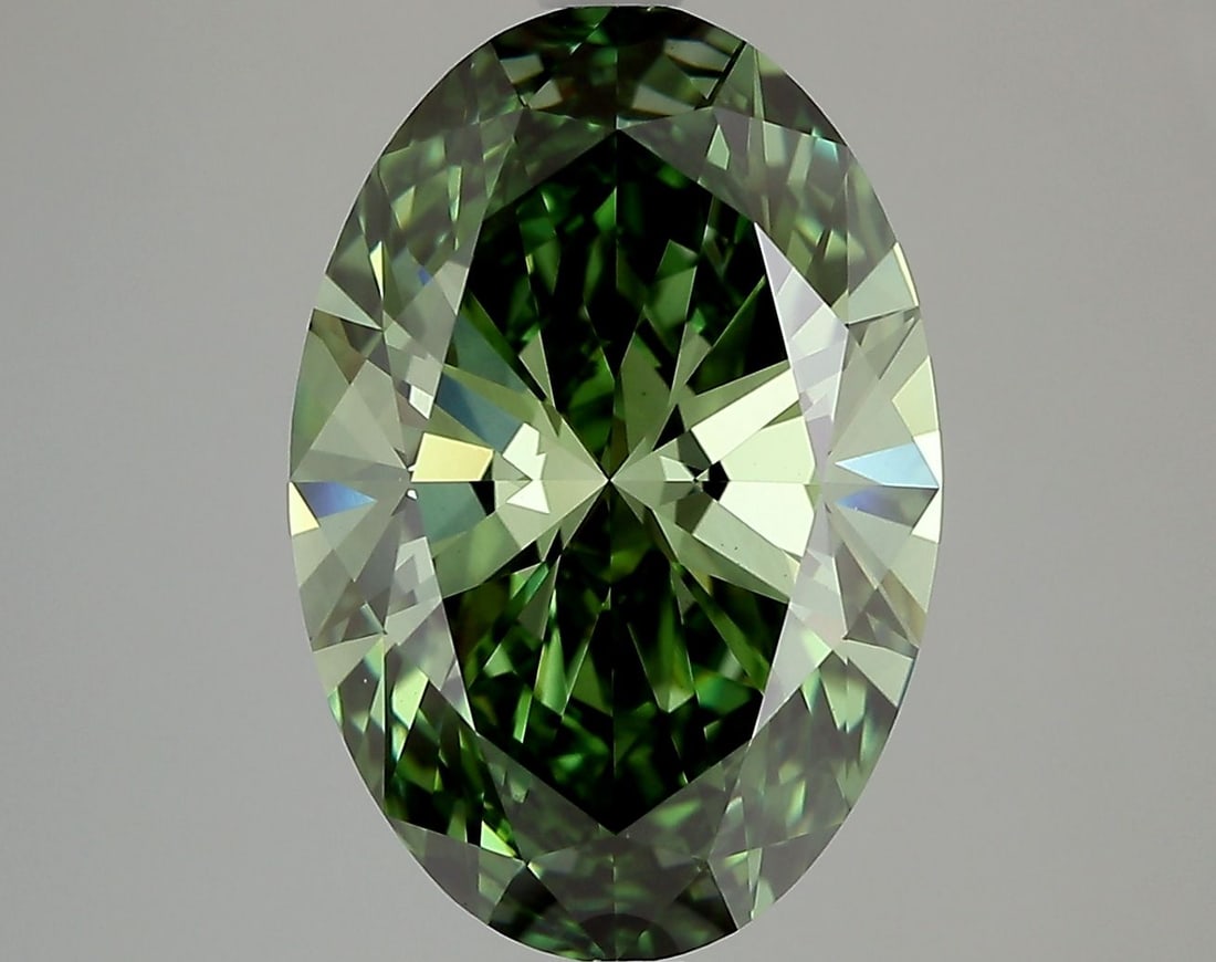 Loose Diamond - OVAL 4.02ct Fancy Vivid Green VVS2: Loose Diamond - OVAL 4.02ct Fancy Vivid Green VVS2 Source: This is a real non-mined Diamond that has been grown in a lab Shape: OVAL Carats: 4.02 Color: Fancy Vivid Green Certification: IGI Video: