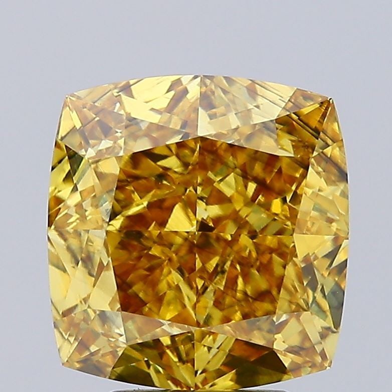 Loose Diamond - CUSHION MODIFIED 5.71ct Fancy Vivid Brownish Yellow SI1: Loose Diamond - CUSHION MODIFIED 5.71ct Fancy Vivid Brownish Yellow SI1 Source: This is a real non-mined Diamond that has been grown in a lab Shape: CUSHION MODIFIED Carats: 5.71 Color: Fancy Vivid Br