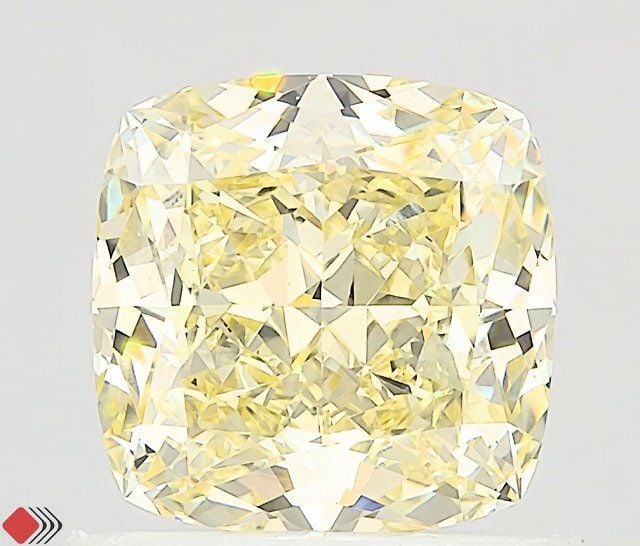 Loose Diamond - CUSHION MODIFIED 1.02ct Fancy Light Yellow VVS2: Loose Diamond - CUSHION MODIFIED 1.02ct Fancy Light Yellow VVS2 Source: This is a real non-mined Diamond that has been grown in a lab Shape: CUSHION MODIFIED Carats: 1.02 Color: Fancy Light Yellow Cer