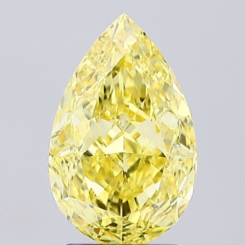 Loose Diamond - PEAR 2.51ct Fancy Vivid Yellow VS1: Loose Diamond - PEAR 2.51ct Fancy Vivid Yellow VS1 Source: This is a real non-mined Diamond that has been grown in a lab Shape: PEAR Carats: 2.51 Color: Fancy Vivid Yellow Certification: IGI Video: