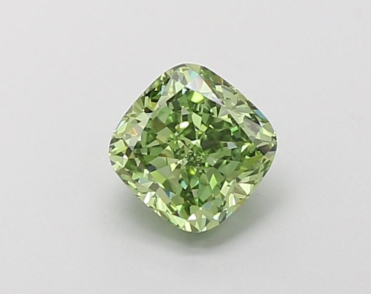 Loose Diamond - CUSHION BRILLIANT 1.01ct Fancy Vivid Green VS1: Loose Diamond - CUSHION BRILLIANT 1.01ct Fancy Vivid Green VS1 Source: This is a real non-mined Diamond that has been grown in a lab Shape: CUSHION BRILLIANT Carats: 1.01 Color: Fancy Vivid Green Cert