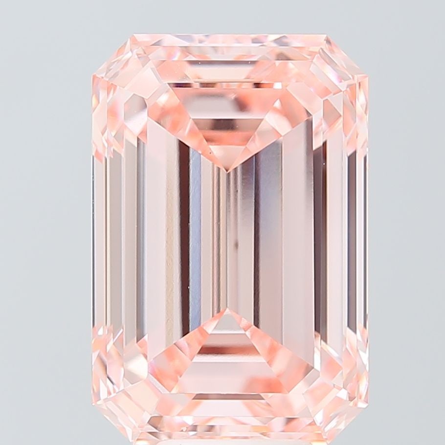 Loose Diamond - EMERALD 10.11ct Fancy Intense Pink VS1: Loose Diamond - EMERALD 10.11ct Fancy Intense Pink VS1 Source: This is a real non-mined Diamond that has been grown in a lab Shape: EMERALD Carats: 10.11 Color: Fancy Intense Pink Certification: IGI V