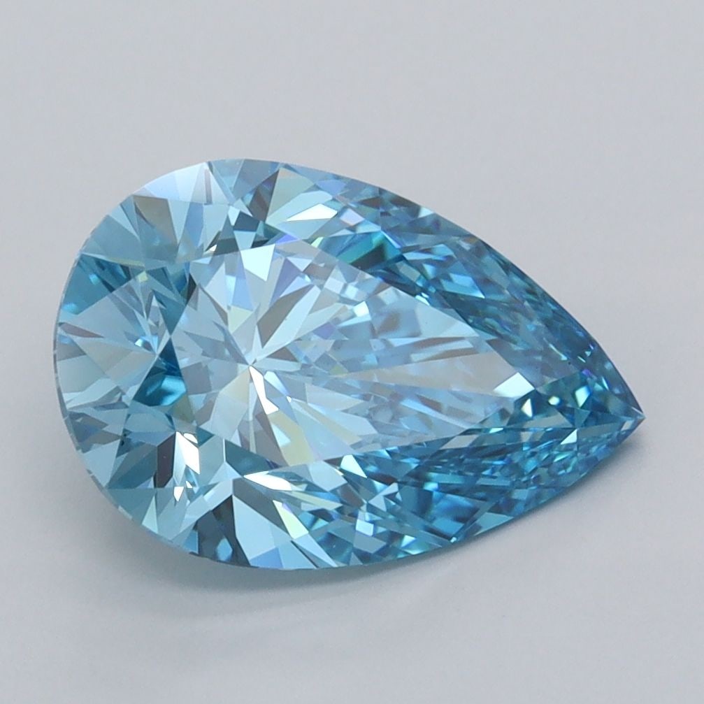 Loose Diamond - PEAR 2.98ct Fancy Vivid Blue VVS1: Loose Diamond - PEAR 2.98ct Fancy Vivid Blue VVS1 Source: This is a real non-mined Diamond that has been grown in a lab Shape: PEAR Carats: 2.98 Color: Fancy Vivid Blue Certification: IGI Video: