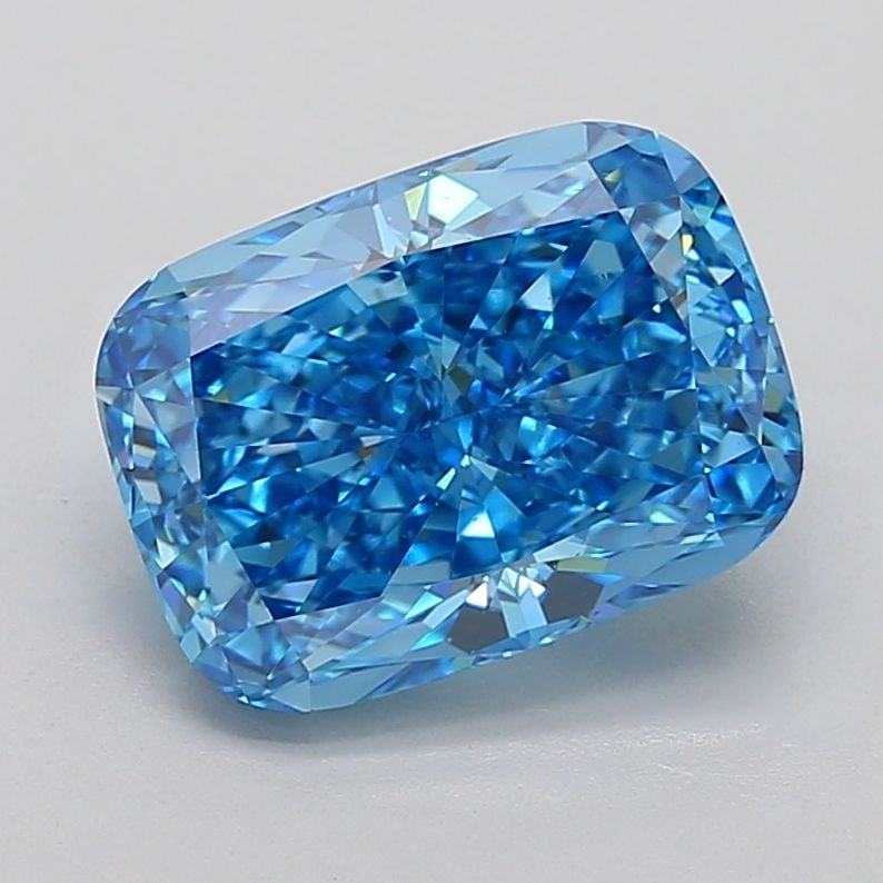 Loose Diamond - CUSHION MODIFIED 6.51ct Fancy Vivid Blue VS1: Loose Diamond - CUSHION MODIFIED 6.51ct Fancy Vivid Blue VS1 Source: This is a real non-mined Diamond that has been grown in a lab Shape: CUSHION MODIFIED Carats: 6.51 Color: Fancy Vivid Blue Certific