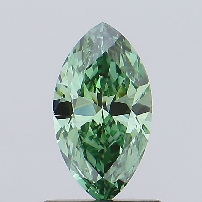 Loose Diamond - MARQUISE 0.35ct Fancy Vivid Green VS2: Loose Diamond - MARQUISE 0.35ct Fancy Vivid Green VS2 Source: This is a real non-mined Diamond that has been grown in a lab Shape: MARQUISE Carats: 0.35 Color: Fancy Vivid Green Certification: NONE Vi