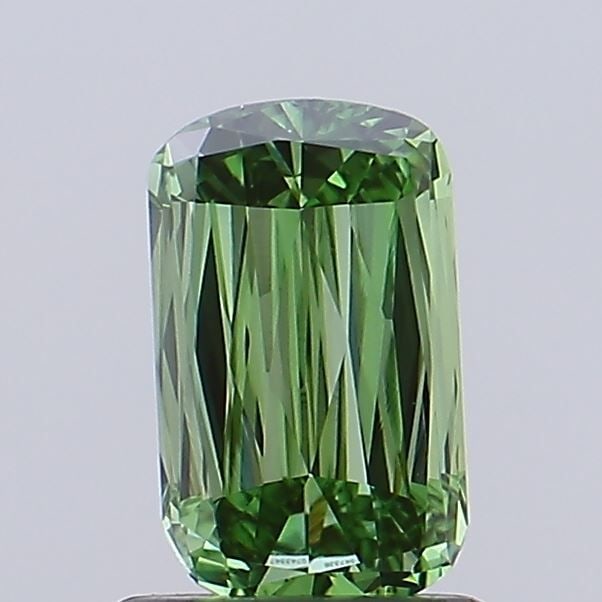 Loose Diamond - CUSHION MODIFIED 0.96ct Fancy Vivid Green VVS1: Loose Diamond - CUSHION MODIFIED 0.96ct Fancy Vivid Green VVS1 Source: This is a real non-mined Diamond that has been grown in a lab Shape: CUSHION MODIFIED Carats: 0.96 Color: Fancy Vivid Green Certi