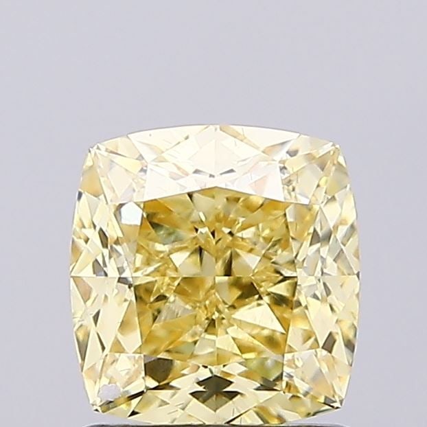 Loose Diamond - CUSHION MODIFIED 1.51ct Fancy Intense Yellow VS2: Loose Diamond - CUSHION MODIFIED 1.51ct Fancy Intense Yellow VS2 Source: This is a real non-mined Diamond that has been grown in a lab Shape: CUSHION MODIFIED Carats: 1.51 Color: Fancy Intense Yellow 