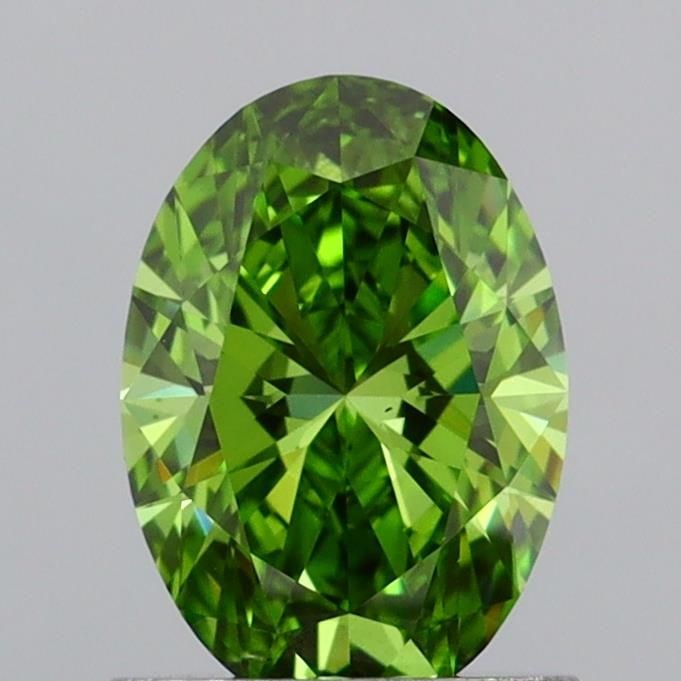 Loose Diamond - OVAL 1.03ct Fancy Vivid Green VS1: Loose Diamond - OVAL 1.03ct Fancy Vivid Green VS1 Source: This is a real non-mined Diamond that has been grown in a lab Shape: OVAL Carats: 1.03 Color: Fancy Vivid Green Certification: IGI Video: