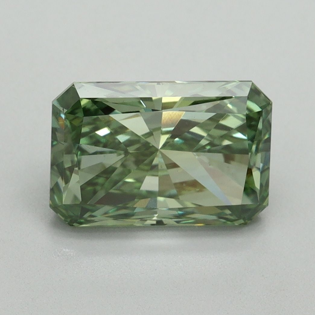 Loose Diamond - RADIANT 2.48ct Fancy Vivid Green VS2: Loose Diamond - RADIANT 2.48ct Fancy Vivid Green VS2 Source: This is a real non-mined Diamond that has been grown in a lab Shape: RADIANT Carats: 2.48 Color: Fancy Vivid Green Certification: IGI Video