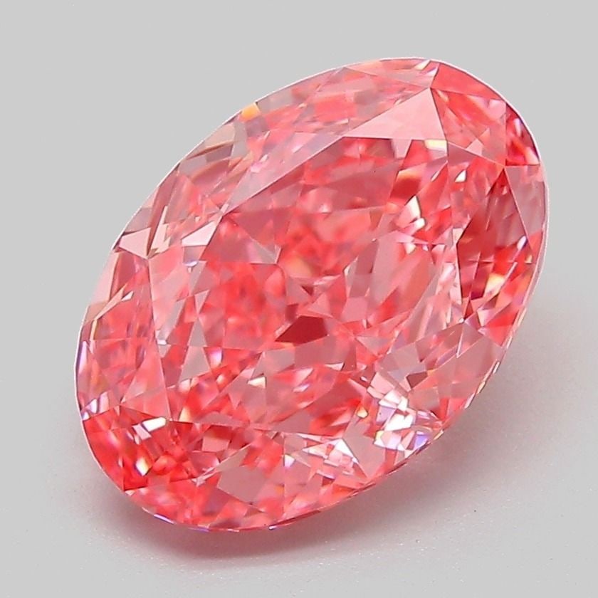 Loose Diamond - OVAL 3.08ct Fancy Vivid Pink VVS2: Loose Diamond - OVAL 3.08ct Fancy Vivid Pink VVS2 Source: This is a real non-mined Diamond that has been grown in a lab Shape: OVAL Carats: 3.08 Color: Fancy Vivid Pink Certification: IGI Video: