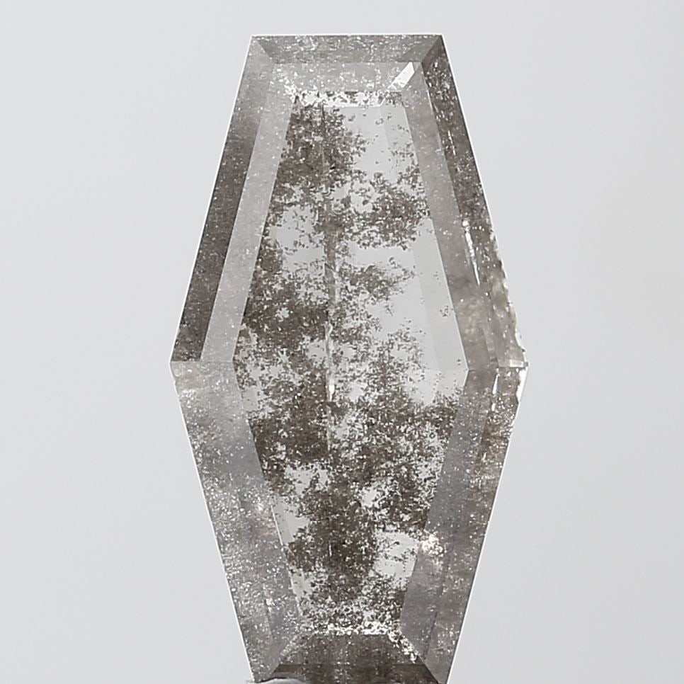 Loose Diamond - CALF 3.28ct Salt and Pepper I2: Loose Diamond - CALF 3.28ct Salt and Pepper I2 Source: This is a real non-mined Diamond that has been grown in a lab Shape: CALF Carats: 3.28 Color: Salt and Pepper Certification: NONE Video: