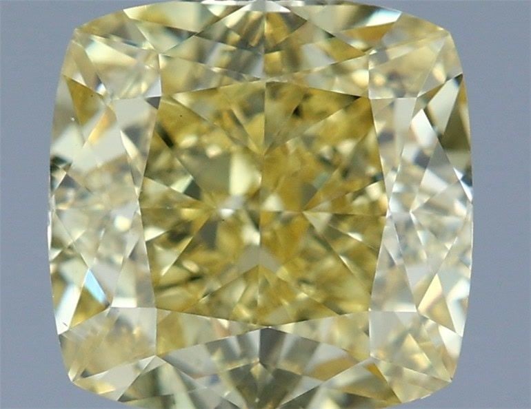 Loose Diamond - CUSHION MODIFIED 2.01ct Fancy Intense Yellow VS1: Loose Diamond - CUSHION MODIFIED 2.01ct Fancy Intense Yellow VS1 Source: This is a real non-mined Diamond that has been grown in a lab Shape: CUSHION MODIFIED Carats: 2.01 Color: Fancy Intense Yellow 