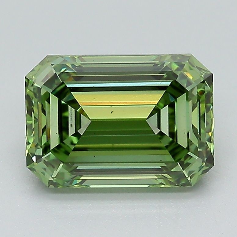 Loose Diamond - EMERALD 2.11ct Fancy Vivid Green VS1: Loose Diamond - EMERALD 2.11ct Fancy Vivid Green VS1 Source: This is a real non-mined Diamond that has been grown in a lab Shape: EMERALD Carats: 2.11 Color: Fancy Vivid Green Certification: IGI Video