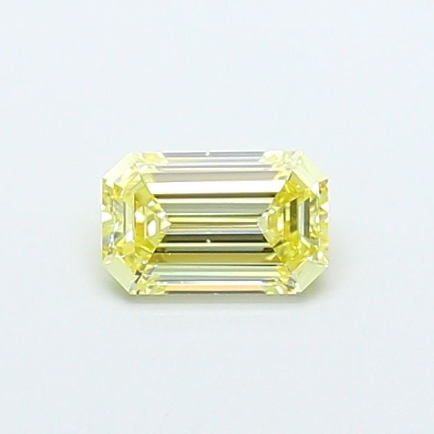 Loose Diamond - EMERALD 0.87ct Fancy Light Yellow VVS2: Loose Diamond - EMERALD 0.87ct Fancy Light Yellow VVS2 Source: This is a real non-mined Diamond that has been grown in a lab Shape: EMERALD Carats: 0.87 Color: Fancy Light Yellow Certification: IGI Vi