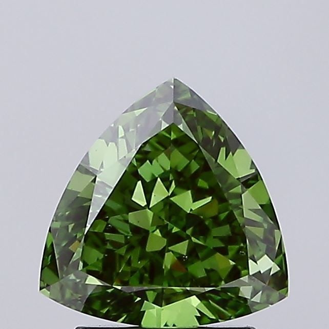 Loose Diamond - TRIANGULAR 2.02ct Fancy Vivid Green SI1: Loose Diamond - TRIANGULAR 2.02ct Fancy Vivid Green SI1 Source: This is a real non-mined Diamond that has been grown in a lab Shape: TRIANGULAR Carats: 2.02 Color: Fancy Vivid Green Certification: IGI