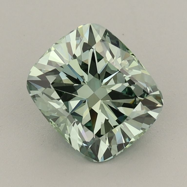 Loose Diamond - CUSHION MODIFIED 1.36ct Fancy Vivid Green VS1: Loose Diamond - CUSHION MODIFIED 1.36ct Fancy Vivid Green VS1 Source: This is a real non-mined Diamond that has been grown in a lab Shape: CUSHION MODIFIED Carats: 1.36 Color: Fancy Vivid Green Certif