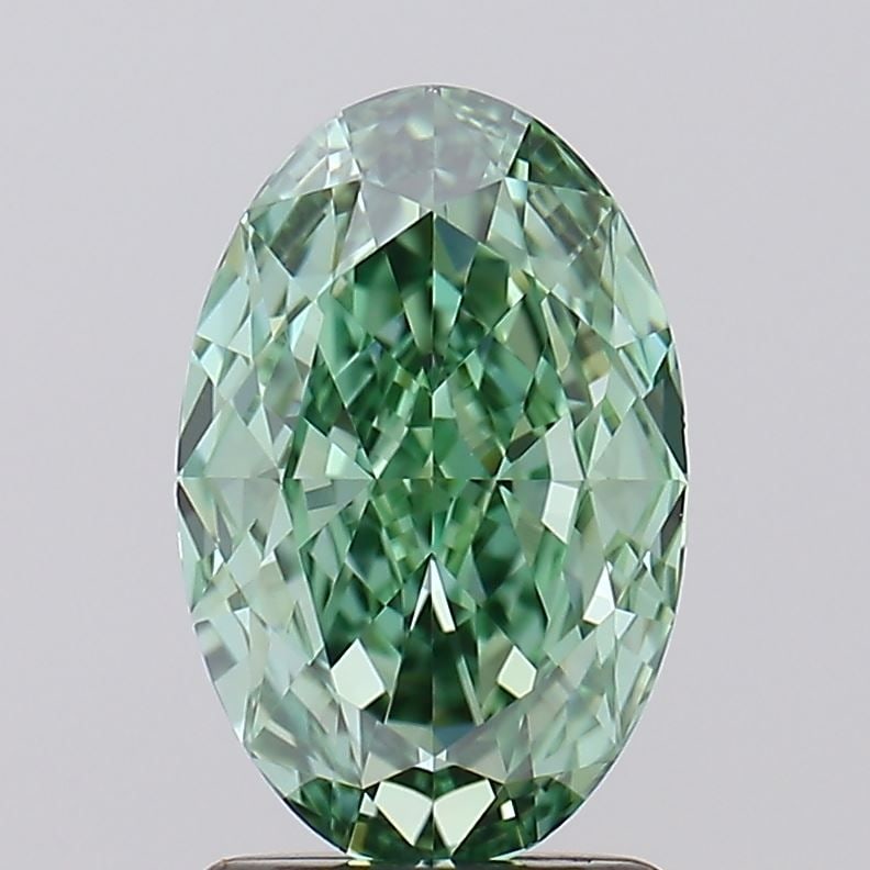 Loose Diamond - OVAL 1.84ct Fancy Vivid Green IF: Loose Diamond - OVAL 1.84ct Fancy Vivid Green IF Source: This is a real non-mined Diamond that has been grown in a lab Shape: OVAL Carats: 1.84 Color: Fancy Vivid Green Certification: IGI Video: