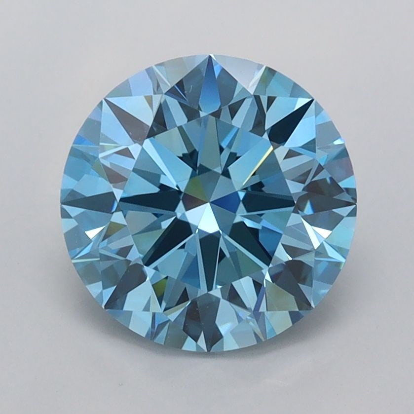 Ideal Loose Diamond - ROUND 2.01ct Fancy Vivid Blue VVS2: Ideal Loose Diamond - ROUND 2.01ct Fancy Vivid Blue VVS2 Source: This is a real non-mined Diamond that has been grown in a lab Shape: ROUND Carats: 2.01 Color: Fancy Vivid Blue Certification: IGI Vide