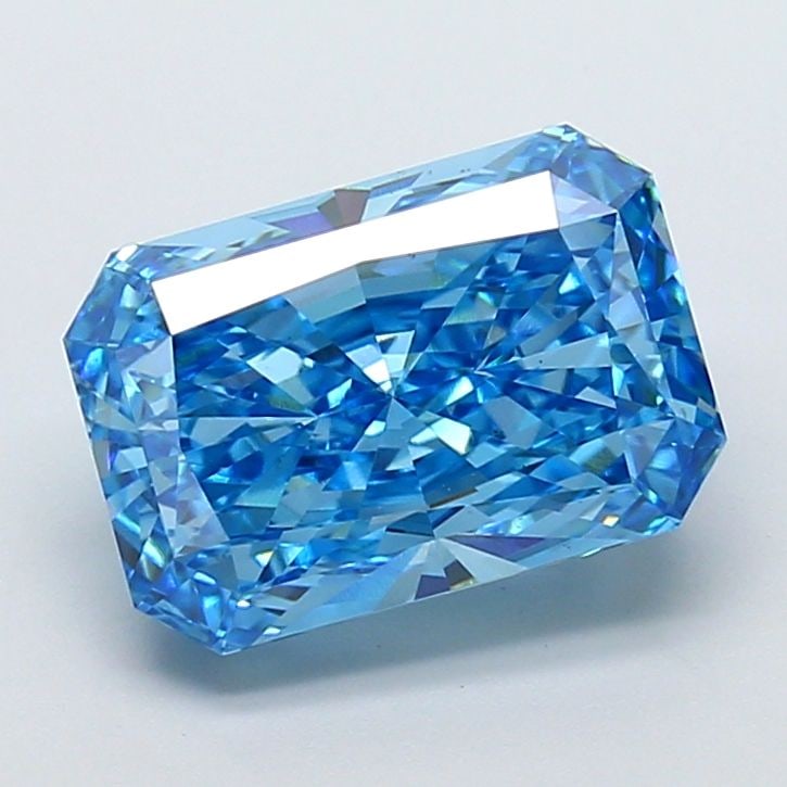 Loose Diamond - RADIANT 5.04ct Fancy Vivid Blue VS1: Loose Diamond - RADIANT 5.04ct Fancy Vivid Blue VS1 Source: This is a real non-mined Diamond that has been grown in a lab Shape: RADIANT Carats: 5.04 Color: Fancy Vivid Blue Certification: IGI Video: